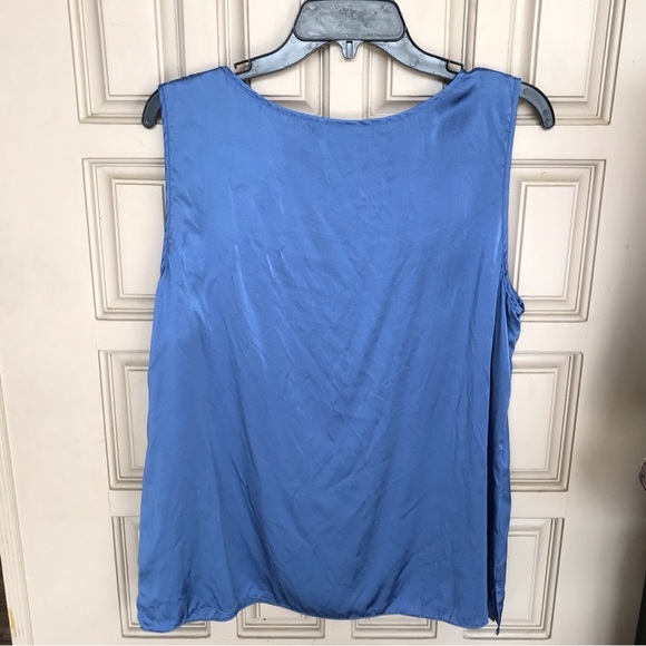 Talbots Medium Blue Silk Tank Top Sz16 Good Shape - Picture 3 of 7